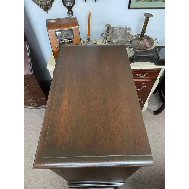 Antique 1920's Hand Carved Walnut Bar Cabinet, Jacobean Revival, Refinished For Sale In New York - Image 6 of 10