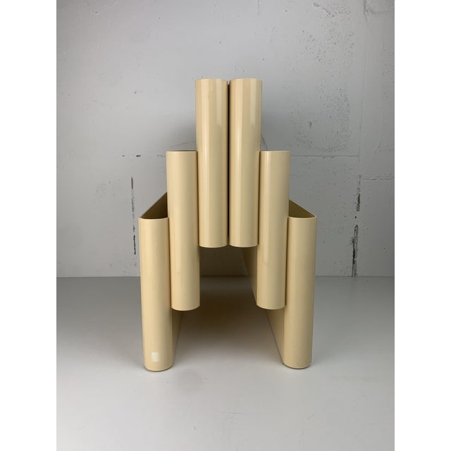 Iconic magazine rack by Giotto Stoppino for Kartell, model 4675 ( marked ) Italy 1970s in the most coveted color off-...