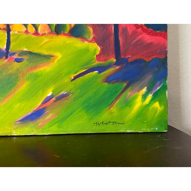 Mid-Century Modern 1960s Cool Pop Art Hot Colors! Sweeping Panorama Signed by Weston For Sale - Image 3 of 8