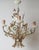 Hollywood Regency Gilded and Cream Rose and Bellflower Chandelier, Italy, 1960s For Sale - Image 4 of 16