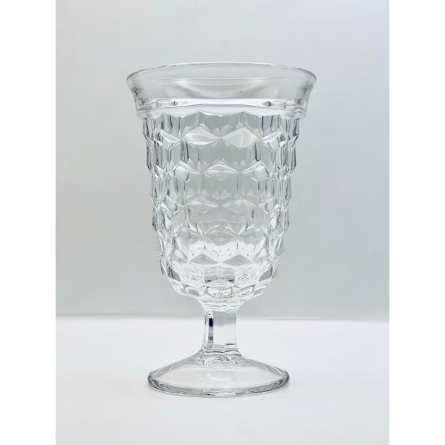 Mid 20th Century Vintage “American” Pressed Glass Water Goblets-Set of Four For Sale - Image 5 of 9