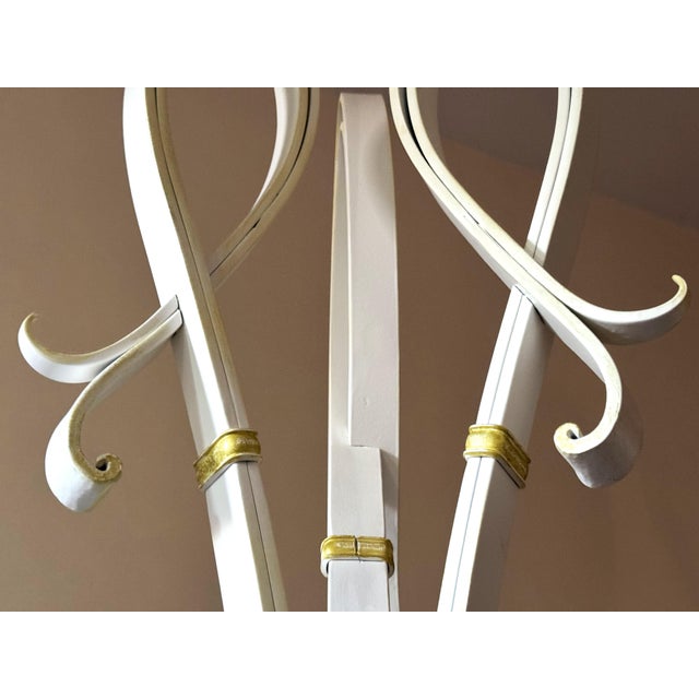 Vintage Hand-Forged Iron Coat Stand in White and Gold, 1950s For Sale - Image 7 of 18