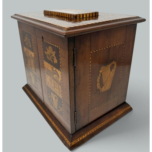 Antique Irish Castle Ruins Killarney Killarneyware Arbutus Wood Jewellery Casket For Sale - Image 9 of 17