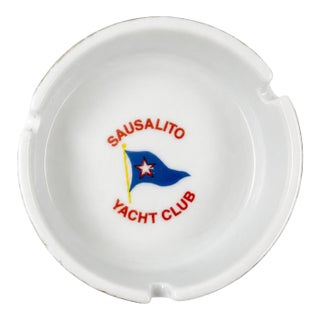 Vintage Sausalito Yacht Club California Nautical Porcelain Ashtray Dish For Sale