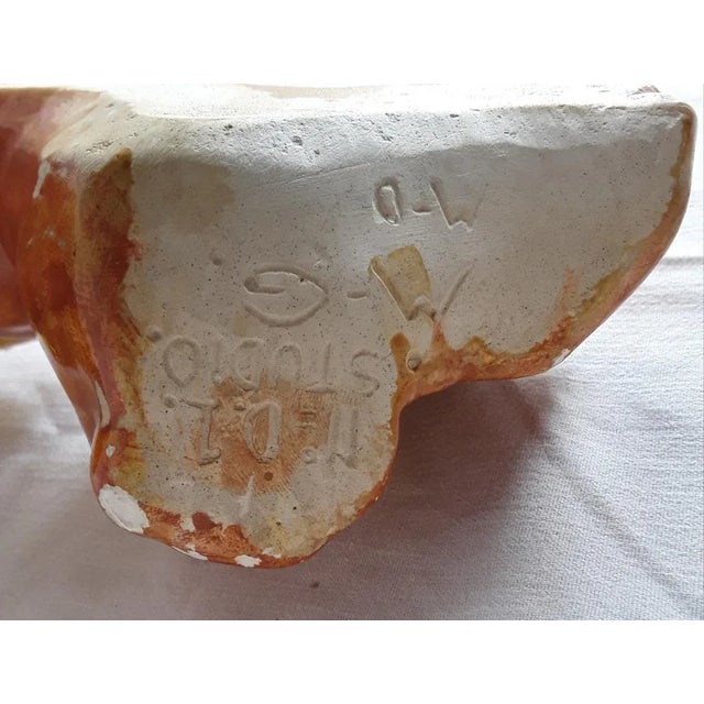 1960s Vintage Womens Bust in Colored Glazed Ceramic by Studio MG, 1960s For Sale - Image 5 of 6