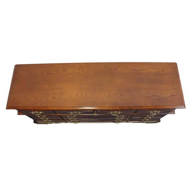 Bassett Furniture Solid Cherry Traditional Style 64" Triple Dresser 2107-237 For Sale - Image 9 of 13