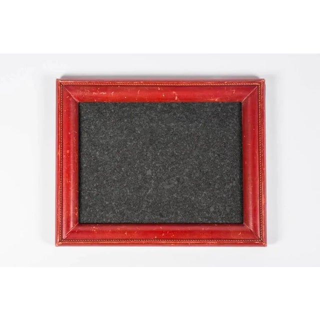 1950s French Hand-Stitched Red Leather Frame For Sale - Image 9 of 9