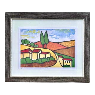 Late 20th Century Grace Absi Côte D’Azur Vintage Giclee, Signed & Framed Limited Edition Art W/ Coa For Sale