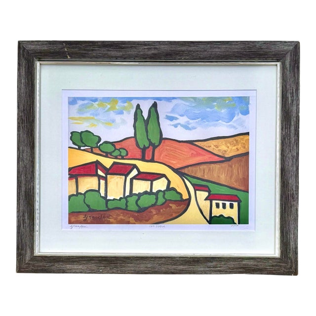 Late 20th Century Grace Absi Côte D’Azur Vintage Giclee, Signed & Framed Limited Edition Art W/ Coa For Sale