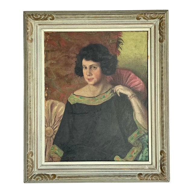 Vintage Regency 1925 Original Portrait of a Lady For Sale