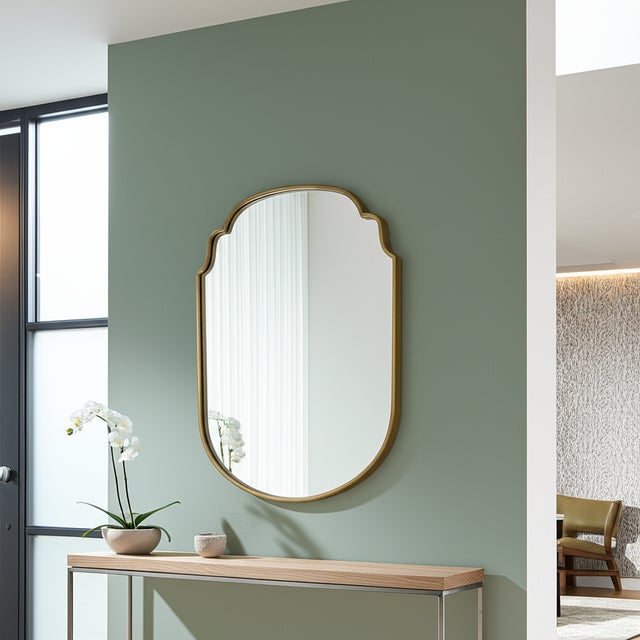 Metal Maison Curve Mirror For Sale - Image 7 of 8