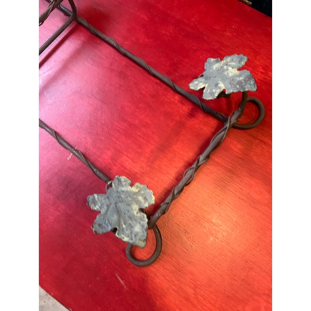 Vintage Metal Wall Hanging Plate Holder With Leaf and Grape Details For Sale In Atlanta - Image 6 of 9