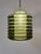 Olive and White Textured Glass Pendant Lamp For Sale - Image 5 of 11