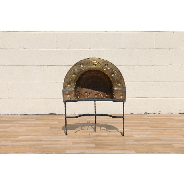 19th Century Dutch Brass & Wrought Iron Curfew Fireplace Hood | Antique Hearth Canopy | Hand-Forged Fire Screen For Sale - Image 12 of 18