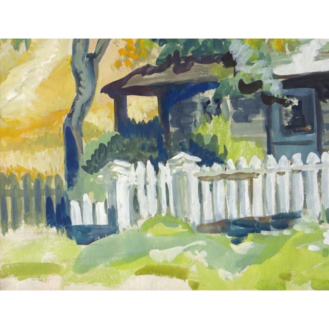 1940s Ruth Armer San Francisco Bay Area Modernist Landscape Painting For Sale - Image 5 of 7