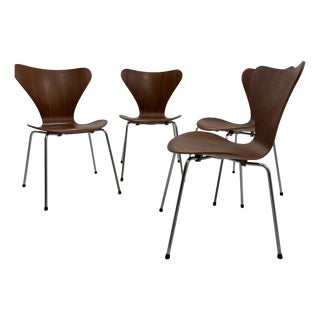 Model 3107 Chairs in Teak by Arne Jacobsen for Fritz Hansen, 1960s, Set of 4 For Sale