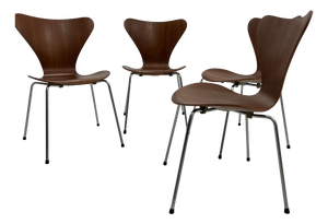 Model 3107 Chairs in Teak by Arne Jacobsen for Fritz Hansen, 1960s, Set of 4