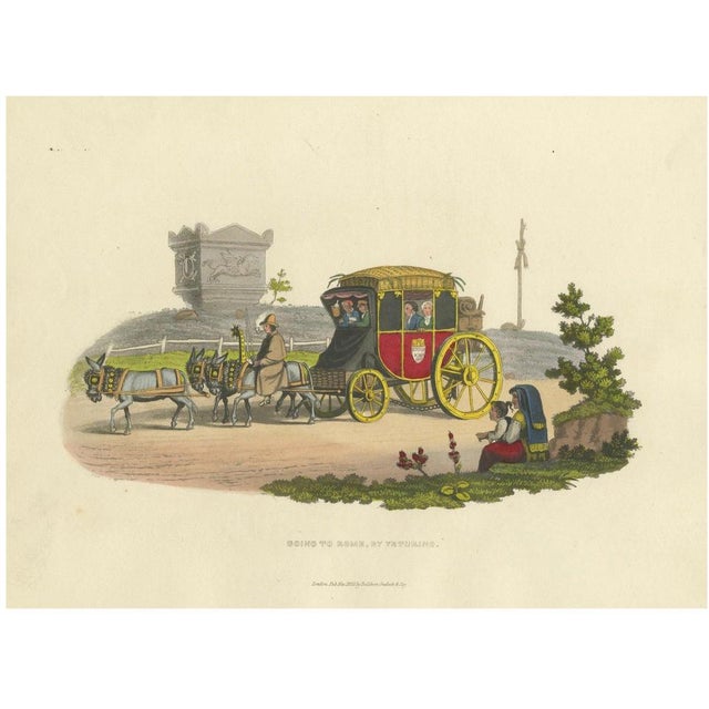 Going to Rome by Vetturino, 1820s, Engraving on Paper For Sale - Image 10 of 10