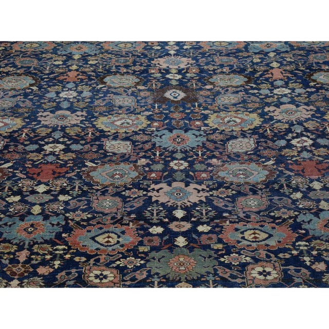 Late 19th Century 1880s Blue Antique Oriental Rug For Sale - Image 5 of 11