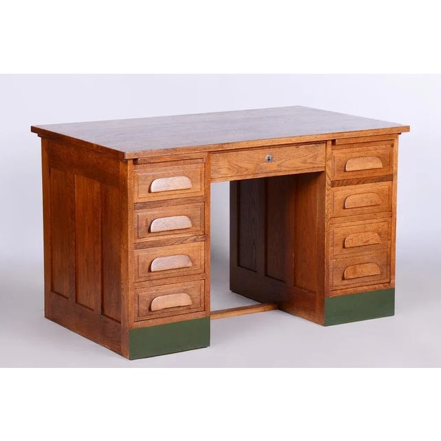 Art Deco Writing Desk in Oak, 1930s For Sale - Image 10 of 13