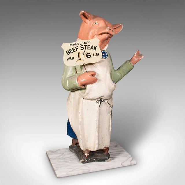 1910s Antique Edwardian English Butcher's Shop Display Figure For Sale - Image 13 of 13