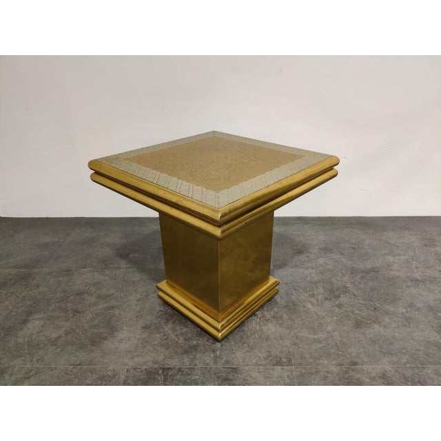 Rare occasional or side table by Gony Nava, a Spanish designer/craftsman who create furniture in the Arabic style with....