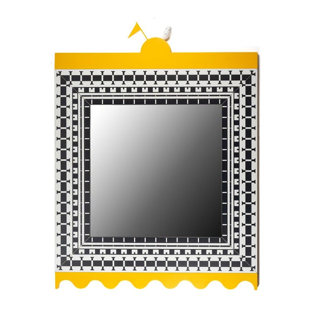 Wood Ollo Mural Mirror attributed to Alessandro Mendini for the Alchimia Museum, 1988 For Sale - Image 7 of 7