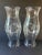Shabby Chic Etched Clear Glass Candle Hurricanes a Pair For Sale - Image 3 of 9