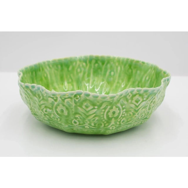 Early 21st Century Kosoy + Bouchard Signed, Dated Light Green Textured Large Bowl For Sale - Image 4 of 12