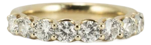 10k Rose Gold 1.31ct Lab Grown Diamond 9 Across Half Eternity Wedding Band Ring, Size 7