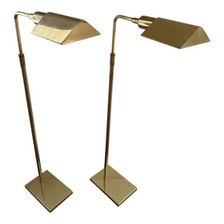 Koch and Lowy Brass Adjustable Floor Lamps - a Pair For Sale