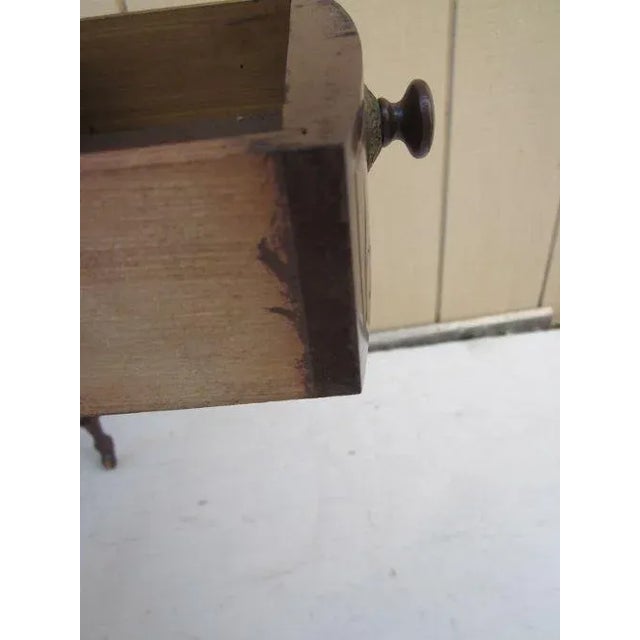 Early 1900s Dining Room Table Two Drop Leaf on Wheels Two Drawer Dark Color by Cutler and Son For Sale - Image 11 of 12