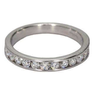 Platinum & Channel Set Diamond Ring - Size 5.75 For Sale
