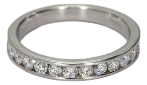 Platinum & Channel Set Diamond Ring - Size 5.75