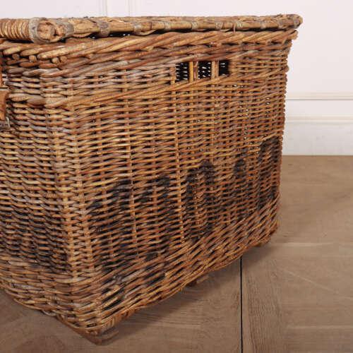 Wood English Wicker Log Basket, 1890s For Sale - Image 7 of 10