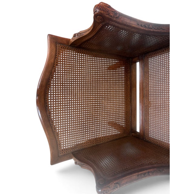 Vintage Louis XV Style Caned Bergère Walnut Chair For Sale In Houston - Image 6 of 13