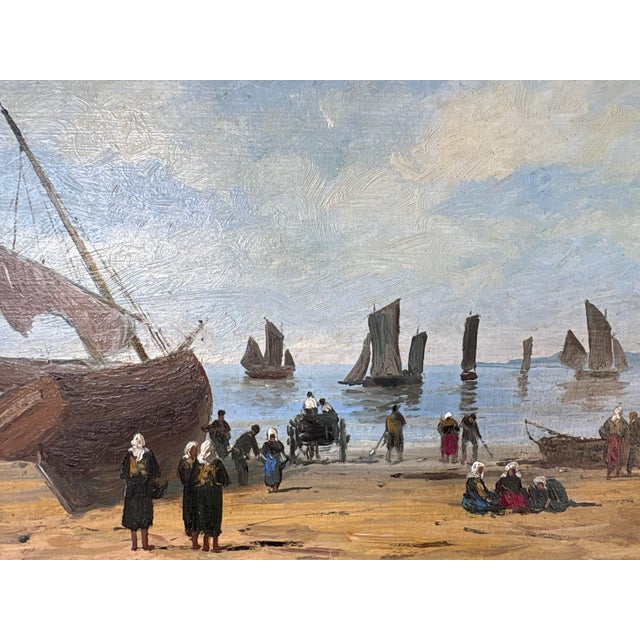 Gérard Roux / Rouxe, Beach Scene in Normandy, 1960s, Oil on Panel, Framed For Sale - Image 8 of 14