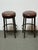 Design Plus Gallery presents a Pair of the Bon Bon Swivel Barstools from Berman Rosetti. Each stool has a round leather...
