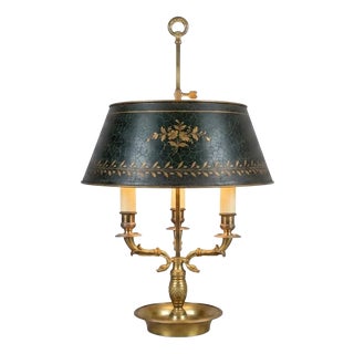 Antique Empire Bronze Bouillotte Lamp with Swan Motifs, 1910s For Sale