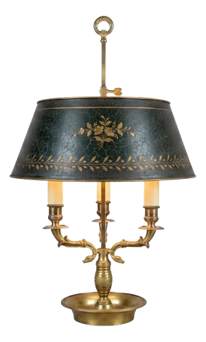 Antique Empire Bronze Bouillotte Lamp with Swan Motifs, 1910s