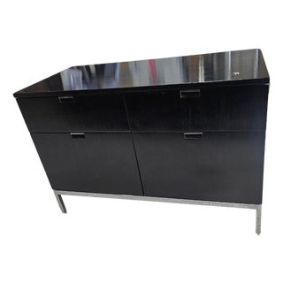 Florence Knoll 2-Position 4-Drawer Wood Credenza in Black For Sale