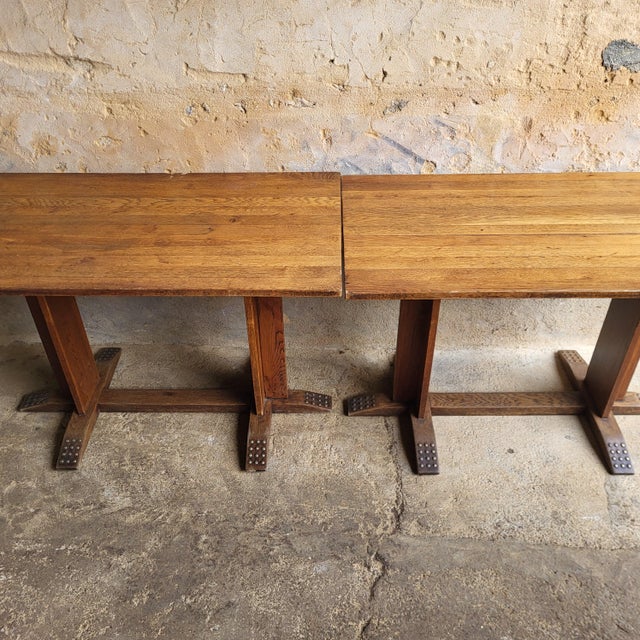 Brown Vintage Bistro Tables, 1950s, Set of 5 For Sale - Image 8 of 12