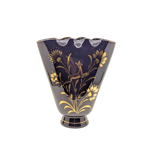 Vintage Italian Gold and Black Vase by Saca, 1940s For Sale - Image 11 of 11