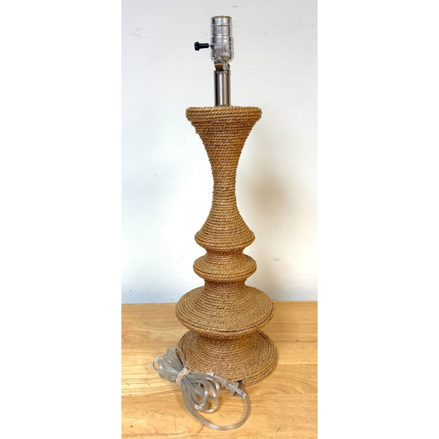 Metal Pair French Modern Style Biomorphic Rope Lamps, in the Style of Audoux & Minet For Sale - Image 7 of 11