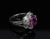 Pink Late 20th Century Intense Pink Sapphire 0.41ct Diamond Platinum Ring Size 5.5 For Sale - Image 8 of 18