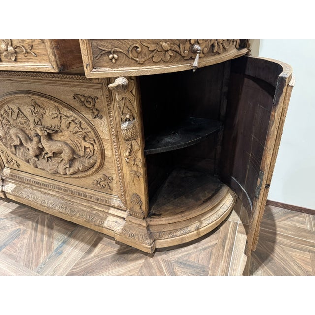 Mid 19th Century French Oak Hunting Sideboard, 1850s For Sale - Image 5 of 18