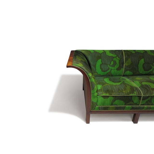 1930's Attributed to Frits Henningsen Sofa With Dramatic Flared Arms of Mahogany. For Sale - Image 11 of 12
