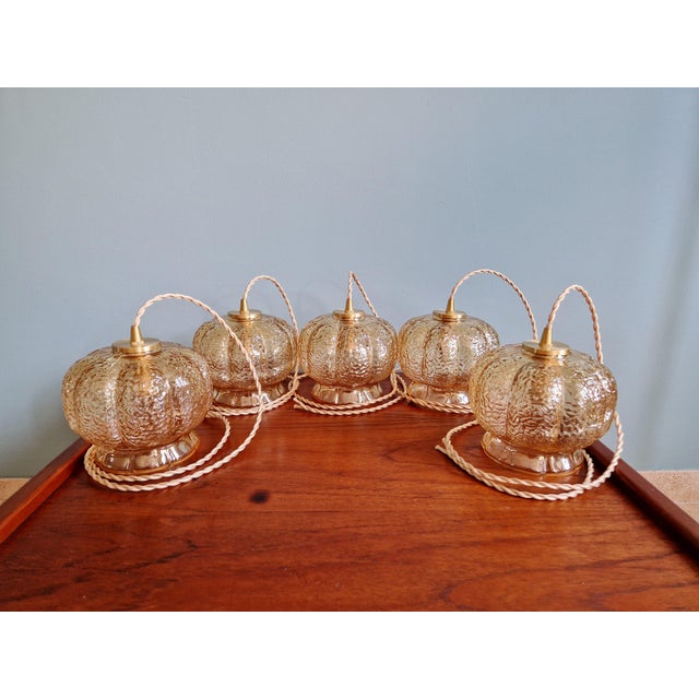 Vintage Amber Glass Pendant Light, 1960s-1970s For Sale - Image 17 of 18