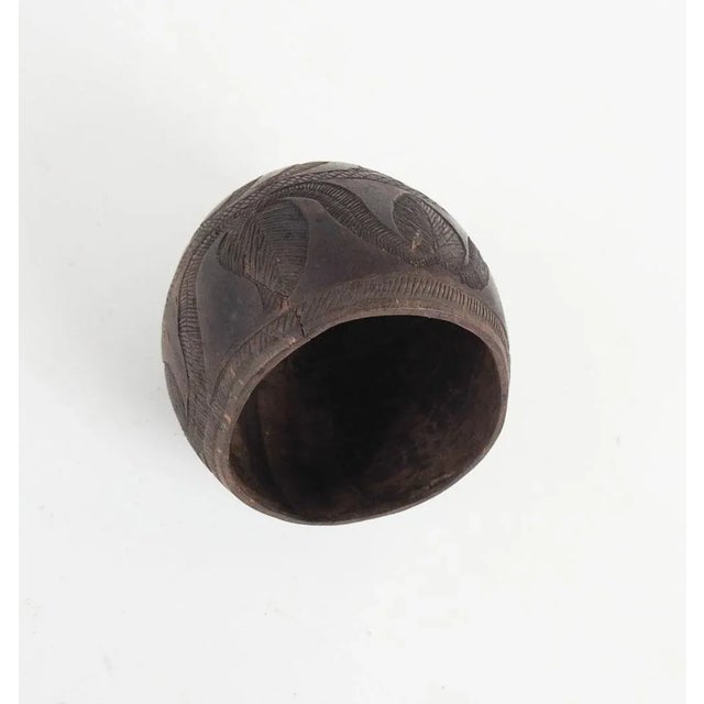 English Antique Hand Carved Coconut Shell Cup For Sale - Image 3 of 5