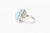 1960s Vintage 1960's Persian Turquoise With Surround Diamonds 18k White Gold Dome Cocktail Ring, Size 7 For Sale - Image 5 of 11
